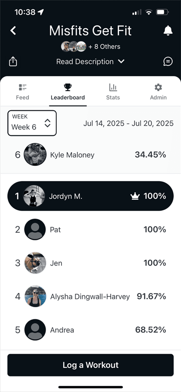Challengr Fitness challenge screen image